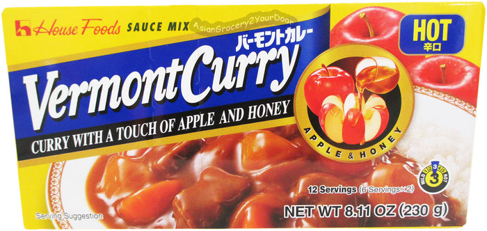 House Foods - Vermont Curry Hot Sauce Mix - 8.11 oz / 230 g - Asiangrocery2yourdoor