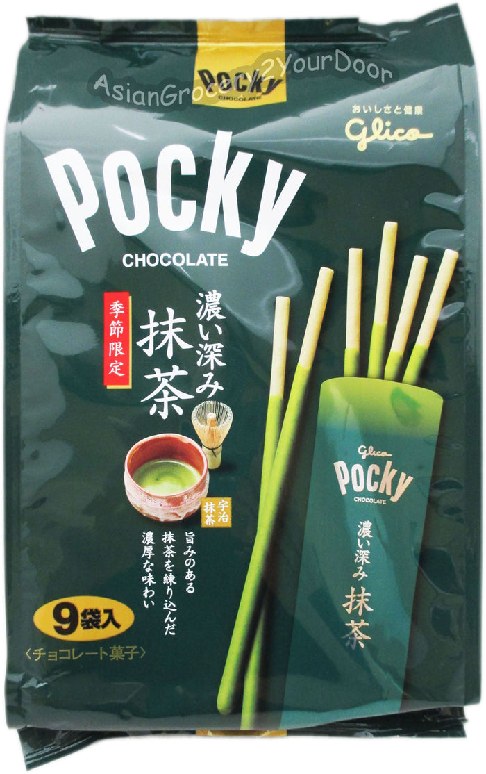 Glico Pocky - Matcha Green Tea Cream Covered Biscuit Sticks - 3.99 oz / 113 g - Asiangrocery2yourdoor
