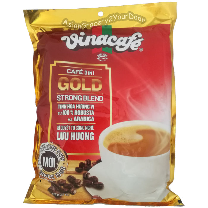 Vinacafe - 3 in 1 Gold Strong Blend Coffee Mix - 14.1 oz / 400 g - Asiangrocery2yourdoor