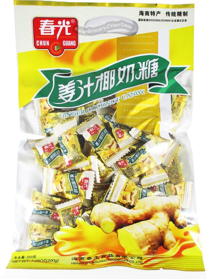 Chun Guang - Ginger Coconut Candy - 7.05 oz / 200 g - Asiangrocery2yourdoor
