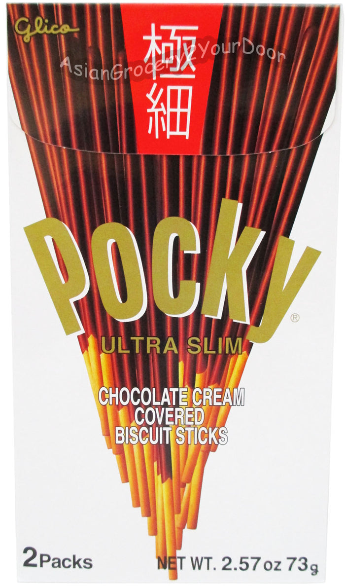 Glico Pocky - Ultra Slim Chocolate Cream Covered Biscuit Sticks - 2.57 oz / 73 g - Asiangrocery2yourdoor
