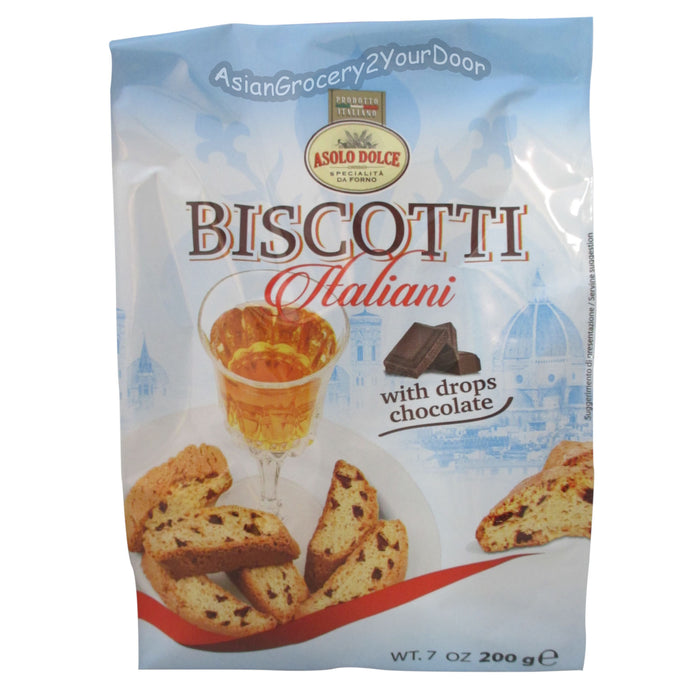 Asolo Dolce - Biscotti Italiani with Drop Chocolate - 7 oz / 200 g - Asiangrocery2yourdoor