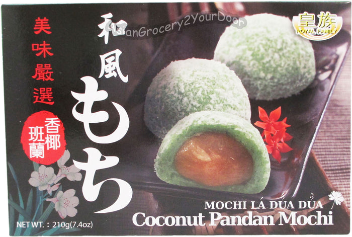 Royal Family - Coconut Pandan Mochi - 7.4 oz / 210 g - Asiangrocery2yourdoor