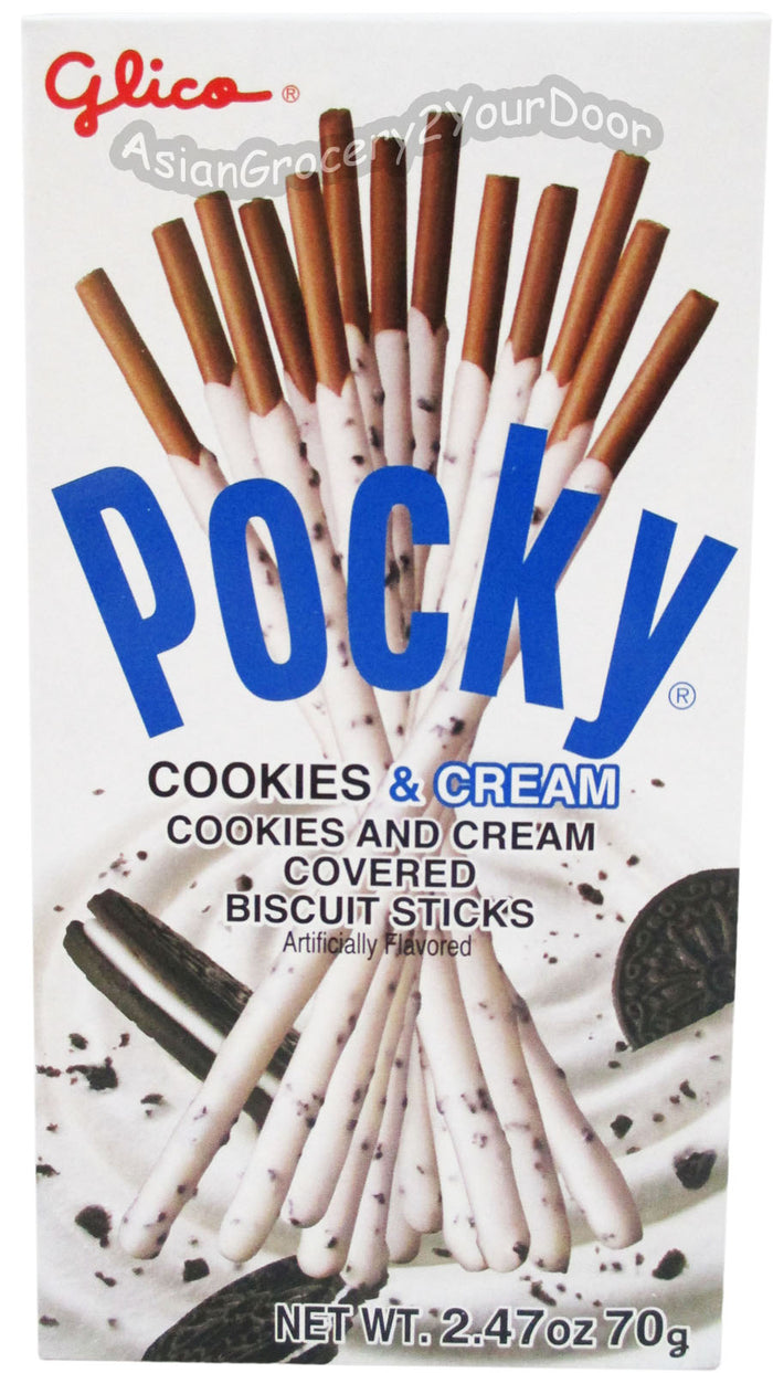 Glico Pocky - Cookies & Cream Covered Biscuit Sticks - 2.47 oz / 70 g - Asiangrocery2yourdoor