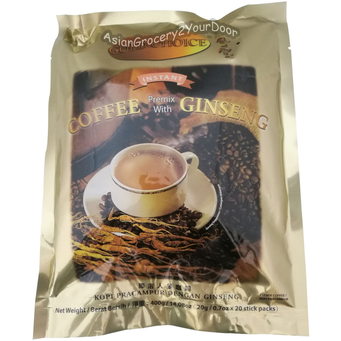 Gold Choice - Instant Coffee Premix with Ginseng - 14.08 oz / 400 g - Asiangrocery2yourdoor