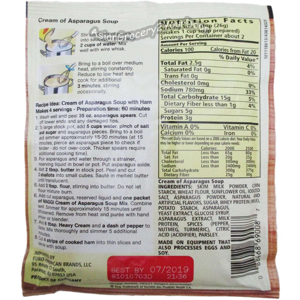Maggi - Cream of Asparagus Soup - 1.8 oz / 51 g - Asiangrocery2yourdoor