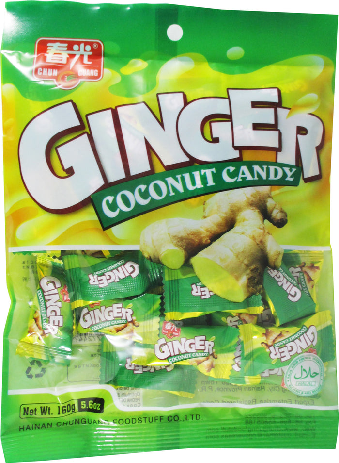 Chun Guang - Green Ginger Coconut Candy - 5.06 oz / 160 g - Asiangrocery2yourdoor