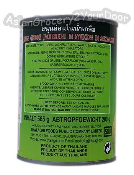 Aroy-D Young Green Jackfruit in Brine 20 oz / 565 g