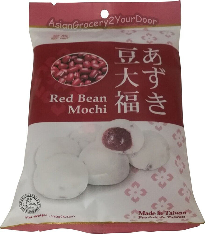 Royal Family Big Red Bean Japanese Mochi Candy Dessert Rice Cake 4.2 oz / 120 g