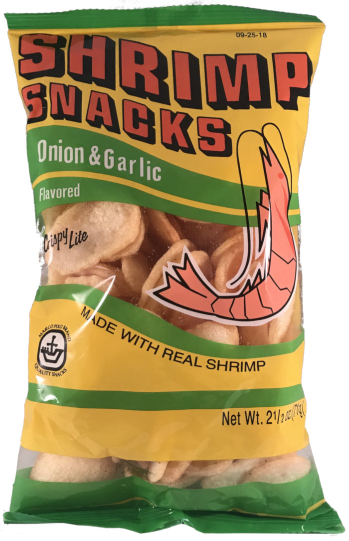 Marco Polo - Shrimp Snacks Onion & Garlic Flavor - 2.5 oz / 71 g - Asiangrocery2yourdoor