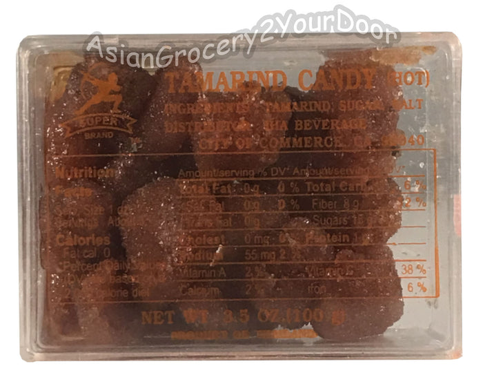 Super Brand - Hot Tamarind Candy - 3.5 oz / 100 g - Asiangrocery2yourdoor