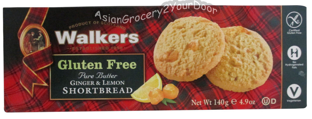 Walkers - Ginger & Lemon Shortbread - 4.9 oz / 140 g - Asiangrocery2yourdoor