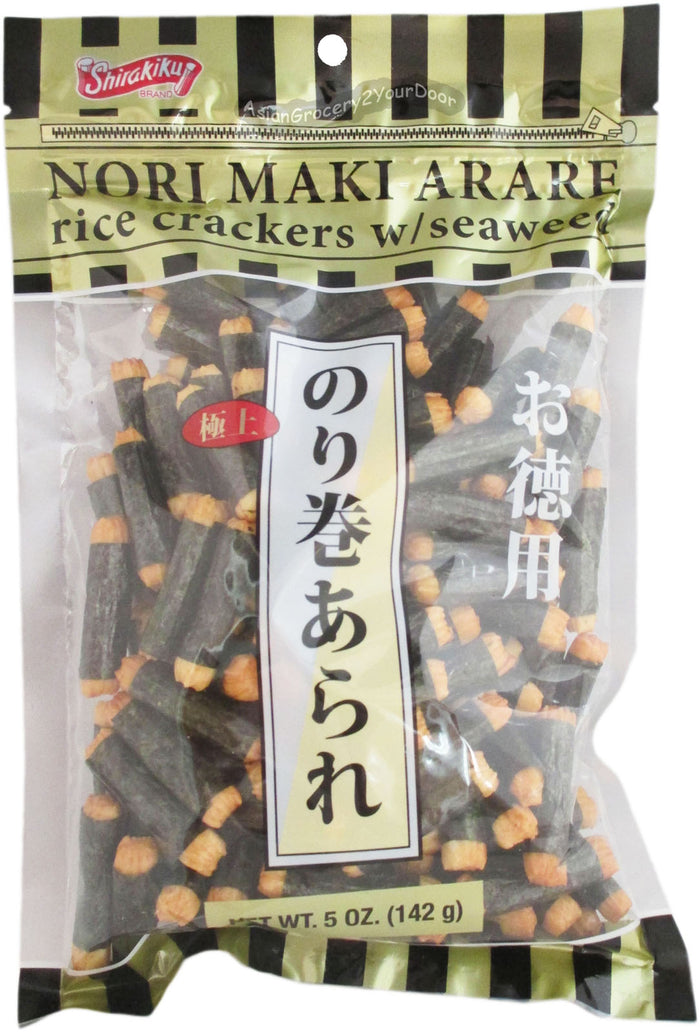 Shirakiku - Nori Maki Arare Rice Crackers with Seaweed - 5 oz / 142 g - Asiangrocery2yourdoor
