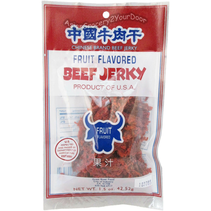 Chinese Brand - Fruit Flavored Beef Jerky - 1.5 oz / 42.52 g - Asiangrocery2yourdoor