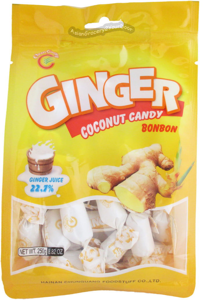 Chun Guang - Yellow Ginger Coconut Candy - 8.82 oz / 250 g - Asiangrocery2yourdoor