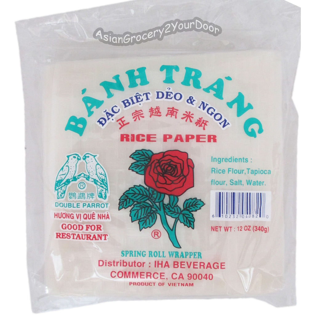 Double Parrot Spring Roll Wrapper / Rice Paper 16cm - 12 oz (340 g