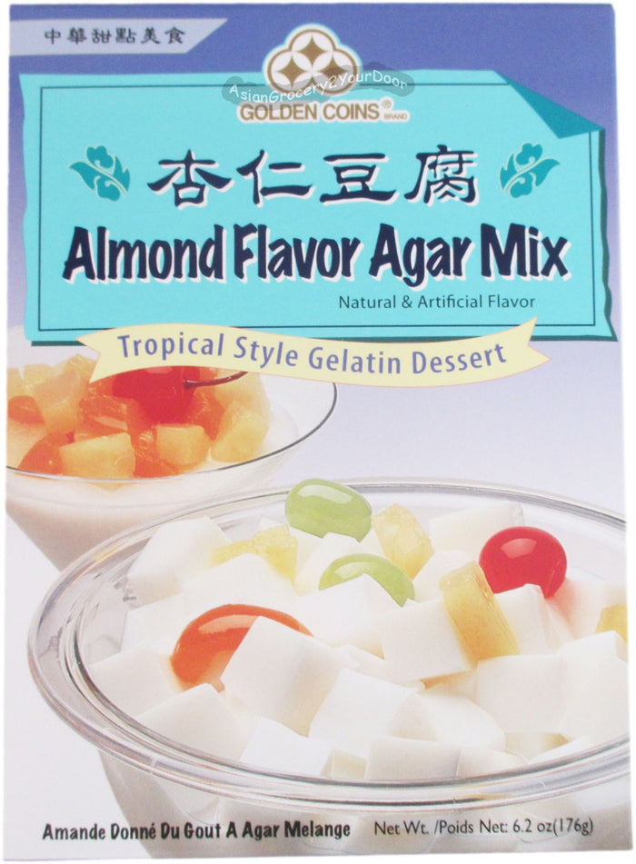 Golden Coins - Almond Flavor Agar Mix - 6.2 oz / 176 g - Asiangrocery2yourdoor