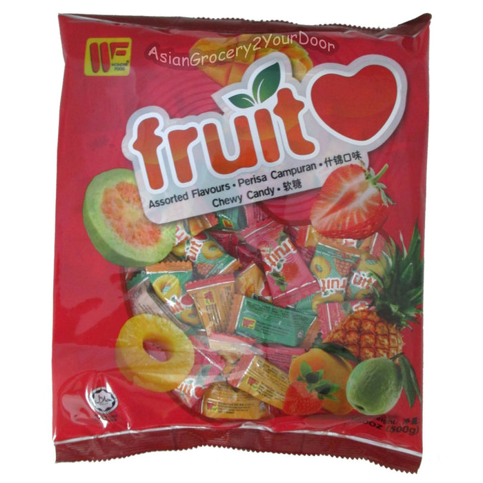 Wonder Food - Assorted Chewy Fruit Candy - 17.6 oz / 500 g - Asiangrocery2yourdoor