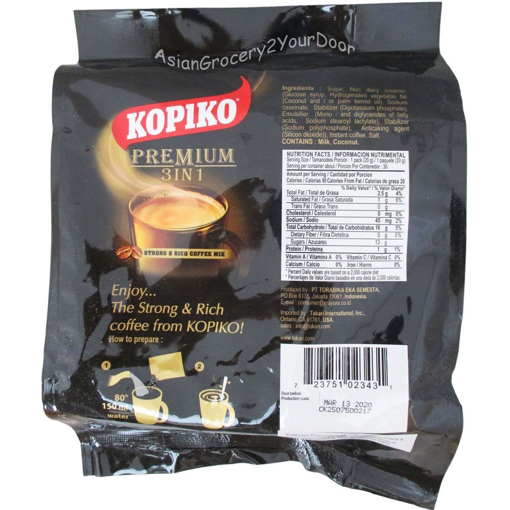 Kopiko - Premium 3 in 1 Coffee Mix - 21.2 oz / 600 g - Asiangrocery2yourdoor