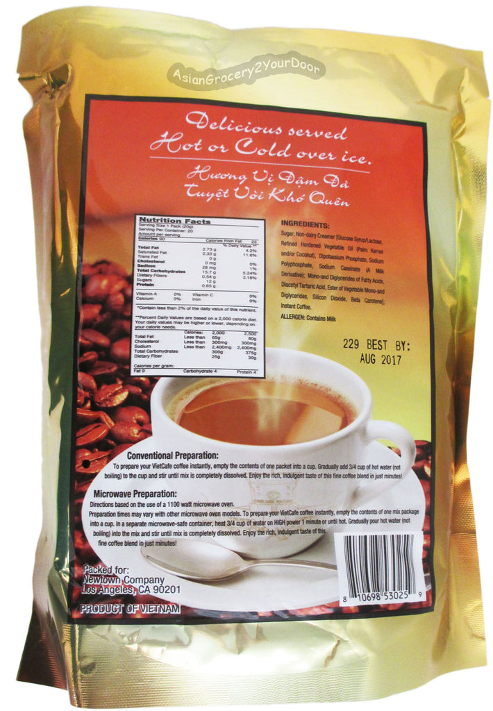 VietCafe - Instant Coffee Mix - 14.1 oz / 400 g - Asiangrocery2yourdoor