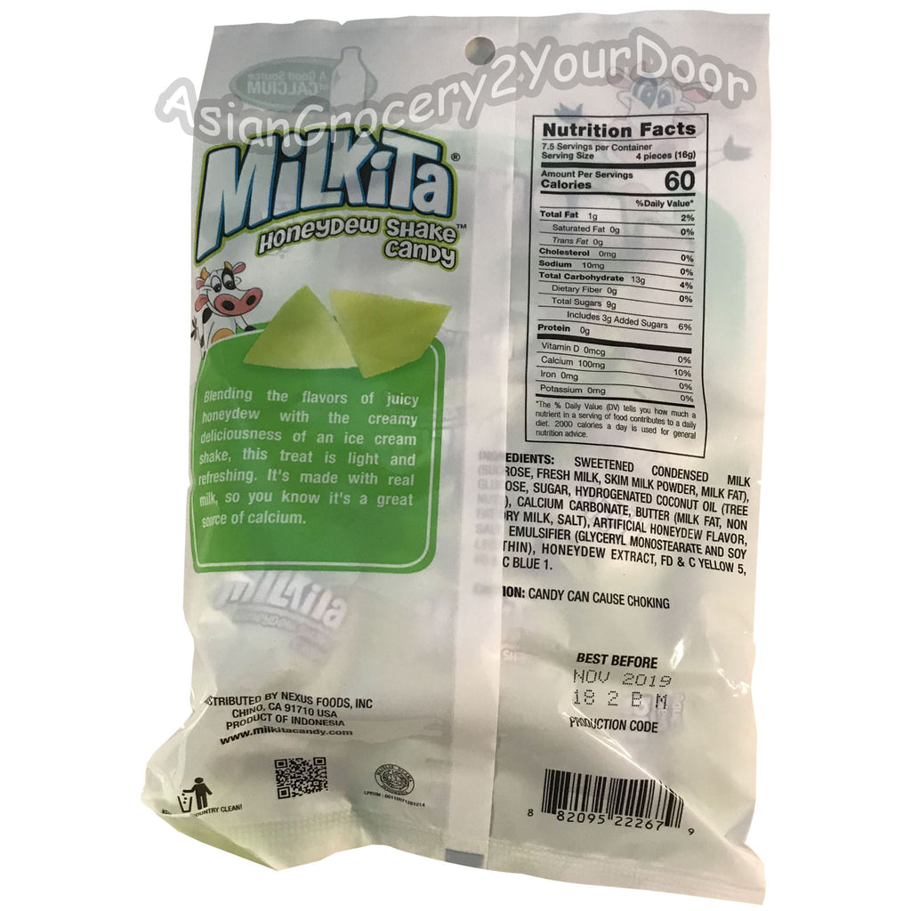 Milkita - Honeydew Shake Candy - 4.23 oz / 120 g - Asiangrocery2yourdoor