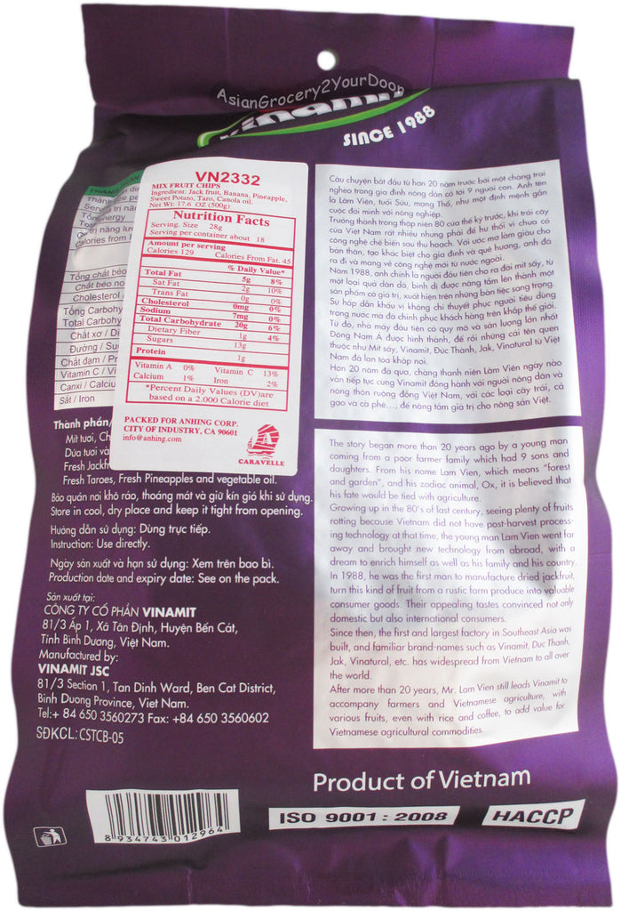 Vinamit - Mix Fruit Chips - 17.7 oz / 500 g - Asiangrocery2yourdoor