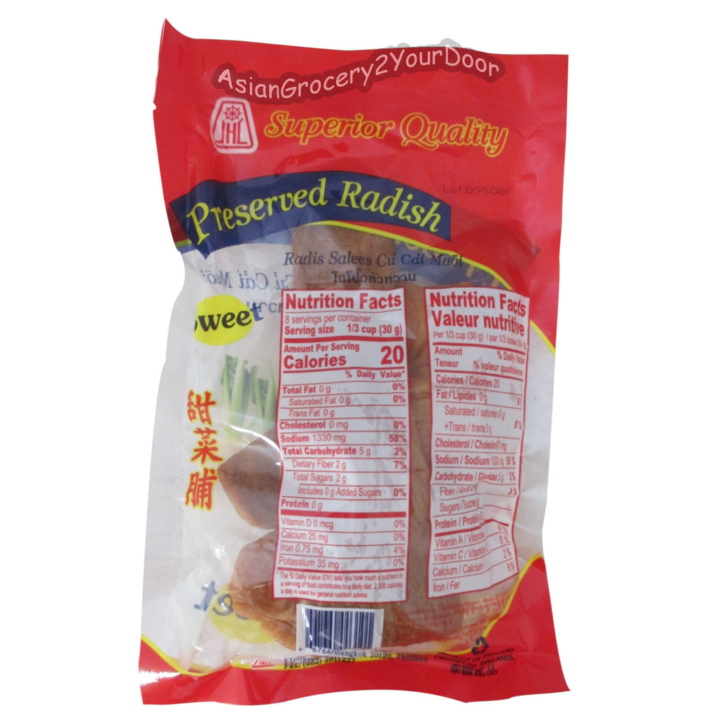 JHC - Preserved Sweet Radish - 8 oz / 227 g - Asiangrocery2yourdoor