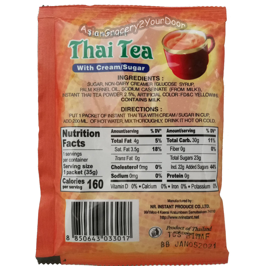 DeDe - Instant Thai Tea with Cream Sugar 12's - 12.35 oz / 350 g - Asiangrocery2yourdoor