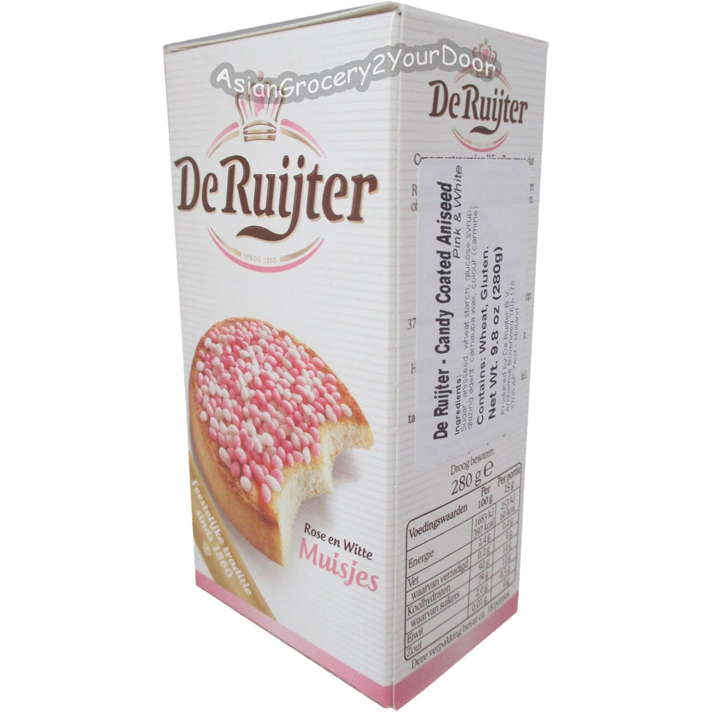 De Ruijter - Candy Coated Aniseed Pink and White - 9.8 oz / 280 g - Asiangrocery2yourdoor