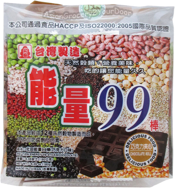 Pei Tien - Energy 99 Sticks Chocolate Flavor Rice Roll - 6.35 oz / 180 g
